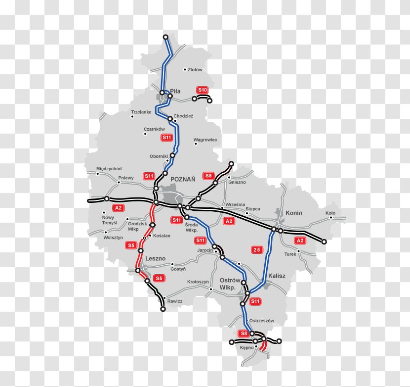 Kępno Piła Ostrów Wielkopolski Expressway S5 Oborniki - S10 - Road Transparent PNG