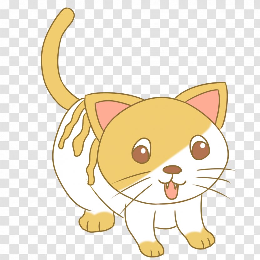 Cartoon Cat Whiskers Head Small To Medium-sized Cats - Snout Yellow Transparent PNG