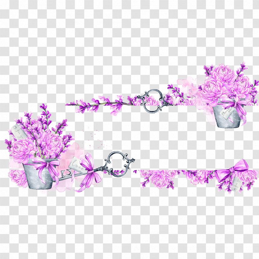 Clip Art - Purple - Romantic Flower Transparent PNG