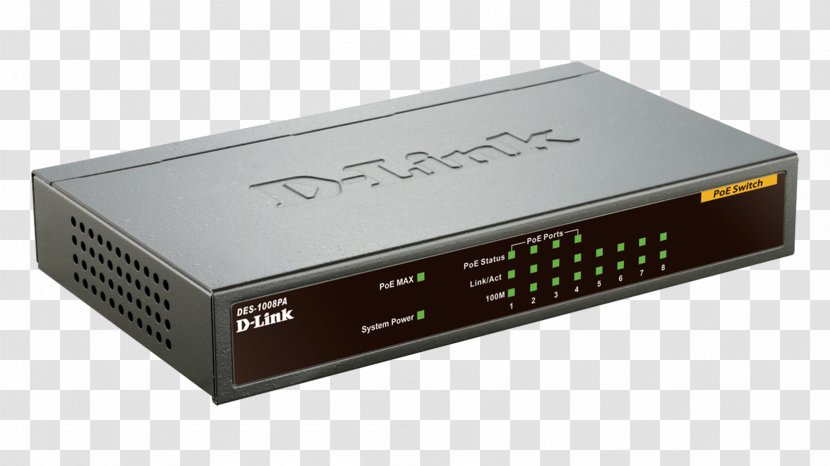 Power Over Ethernet Network Switch Gigabit Fast - Port - Ieee 8023af Transparent PNG