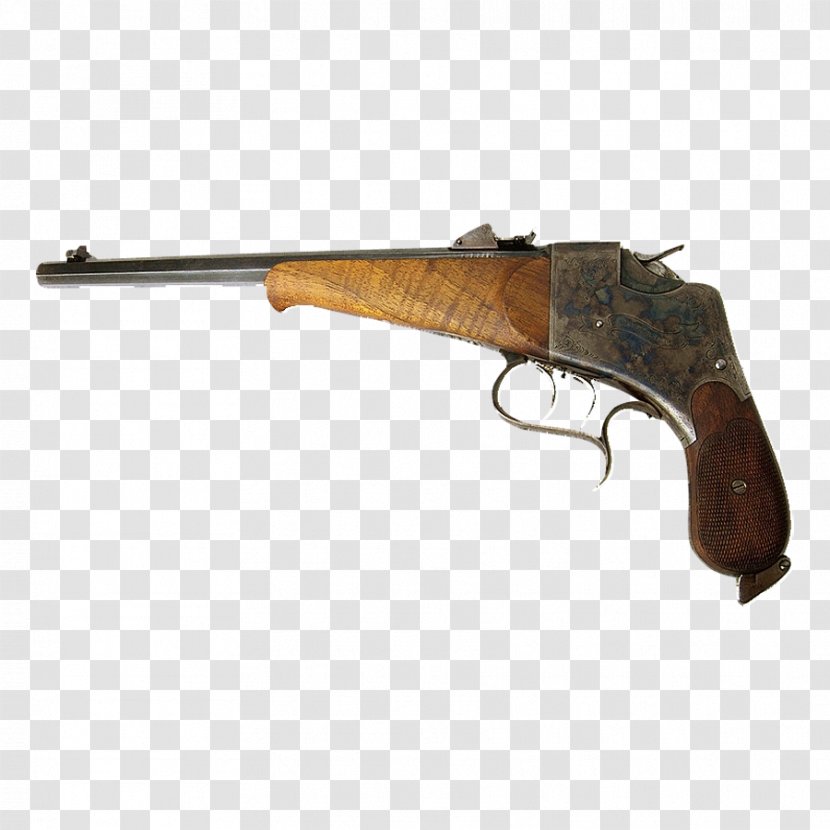 Revolver Shotgun Firearm - Cartoon - Vintage Crooked Pistol Transparent PNG