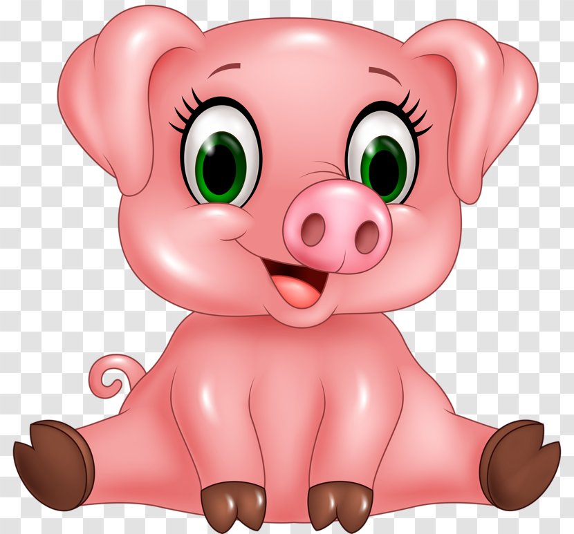 Pig Cartoon Clip Art - Watercolor Transparent PNG