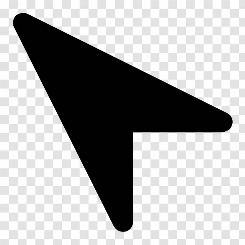 Airplane Line Angle Point Black And White - Mouse Cursor Transparent PNG