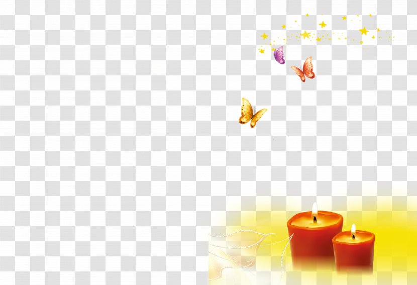 Red Yellow - Heart - Candle Transparent PNG