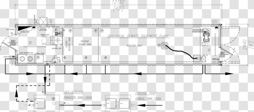 Drawing Line Diagram - Rectangle - Sewage Treatment Transparent PNG
