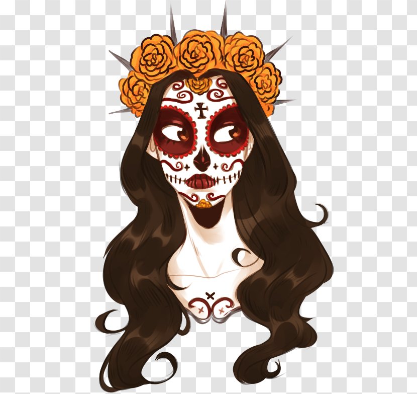 Calavera Day Of The Dead Skull Art - Mythical Creature - Dia De Los Muertos Transparent PNG