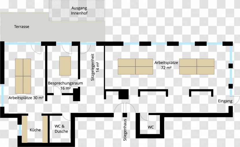 Floor Plan Coworking Starfish Aspern Office Architectural - Space Transparent PNG