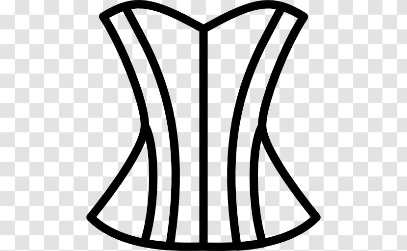 Clothing Clip Art - Black And White - Corset Transparent PNG