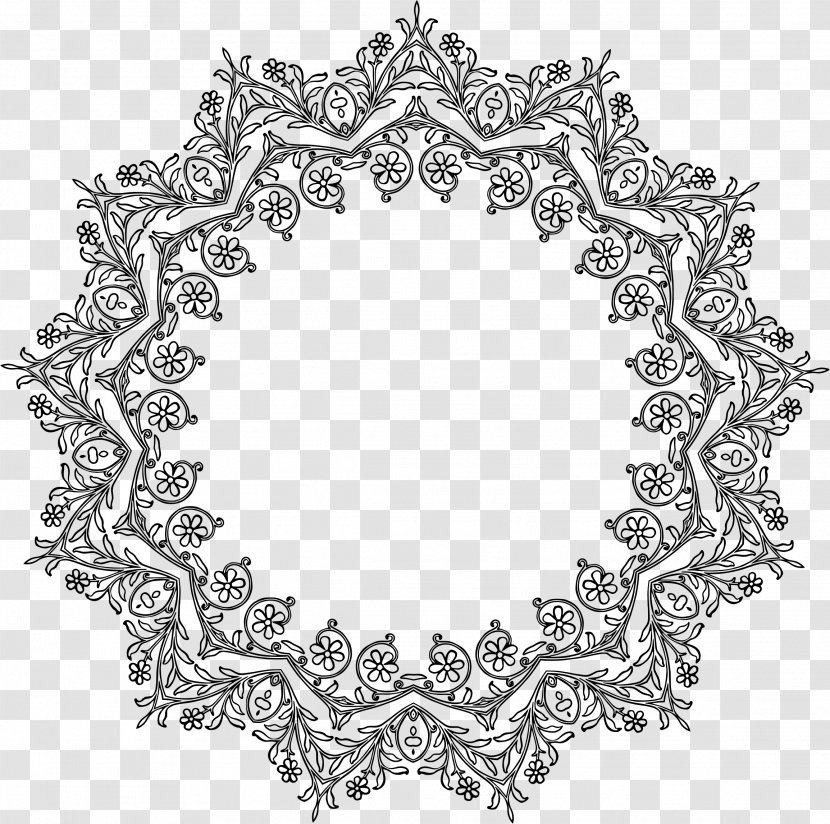 Picture Frames Drawing Clip Art - Garland Frame Transparent PNG