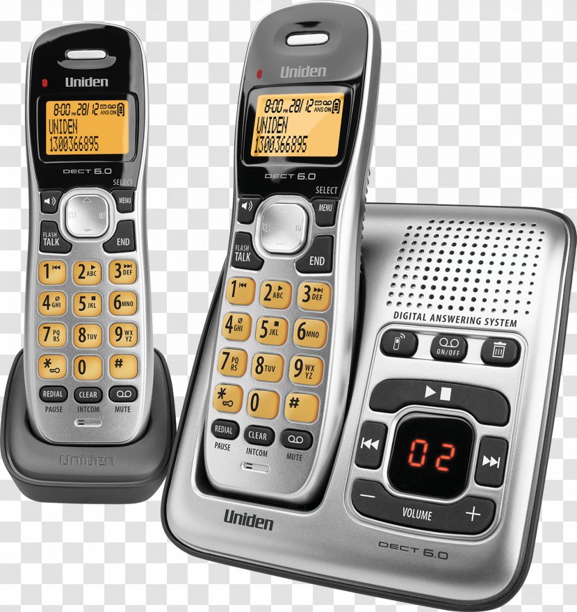 Digital Enhanced Cordless Telecommunications Telephone Uniden Home & Business Phones - Handheld Handset Transparent PNG