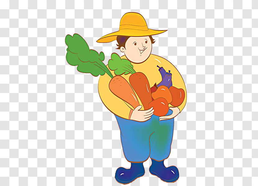 Carrot Vegetable Farmer - Napa Cabbage - The Man With Vegetables Transparent PNG