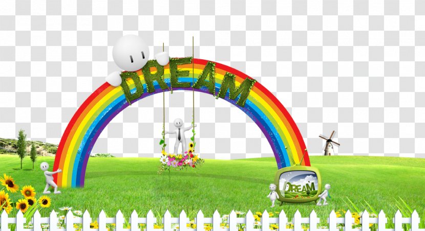 Poster Fukei Advertising - Play - Prairie Rainbow Background Material Transparent PNG