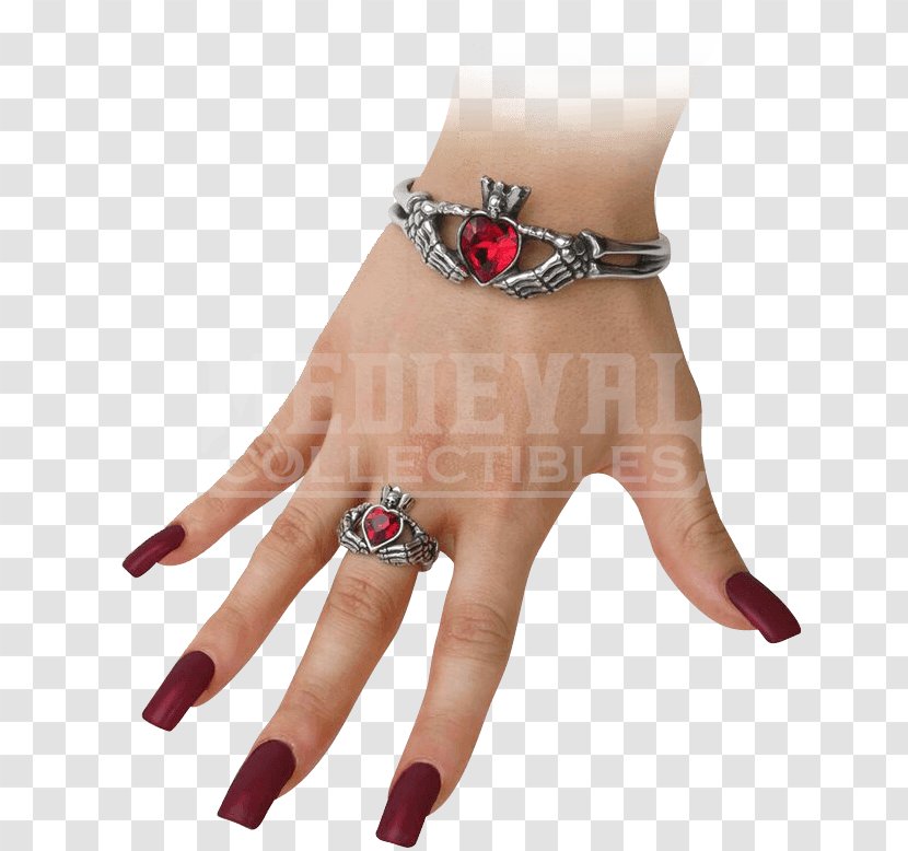 Claddagh Ring Bracelet Alchemy Gothic English Pewter - Finger Transparent PNG