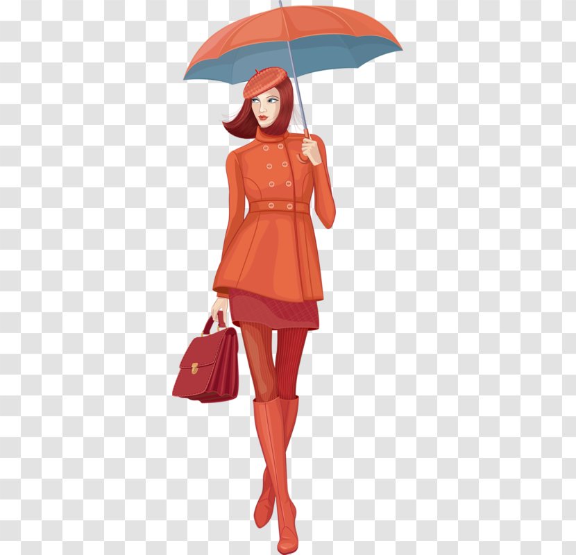 Umbrella Woman - Red Transparent PNG