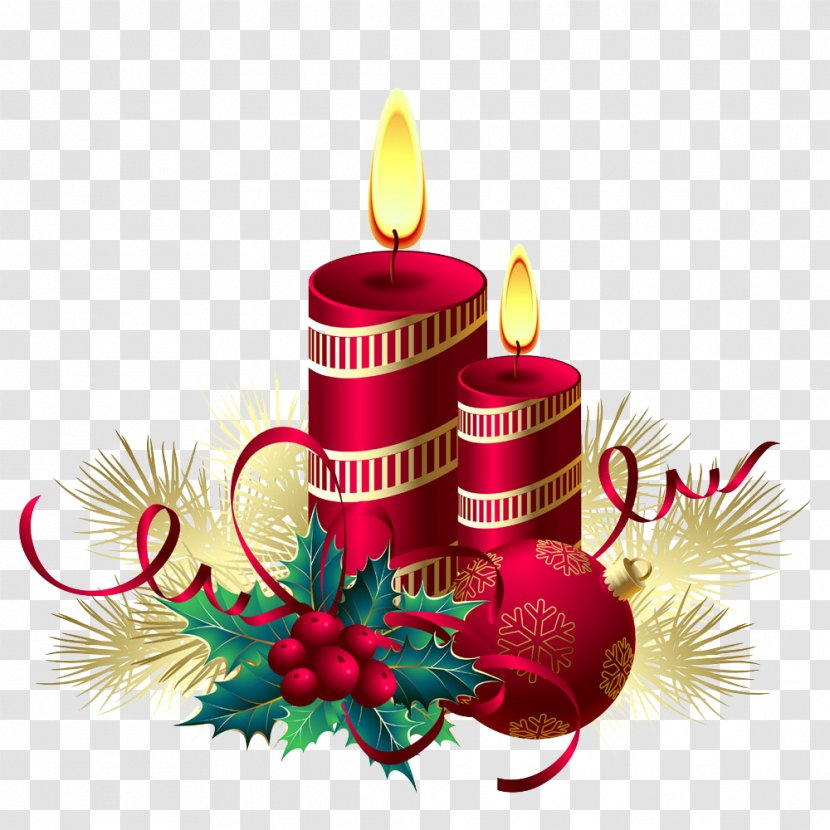 Christmas Decoration Candle New Year Clip Art - Event - Red Candles Transparent PNG