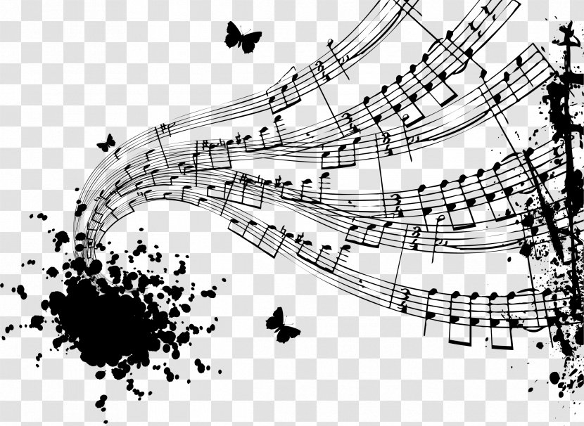 Musical Note Theatre Black And White - Heart Transparent PNG