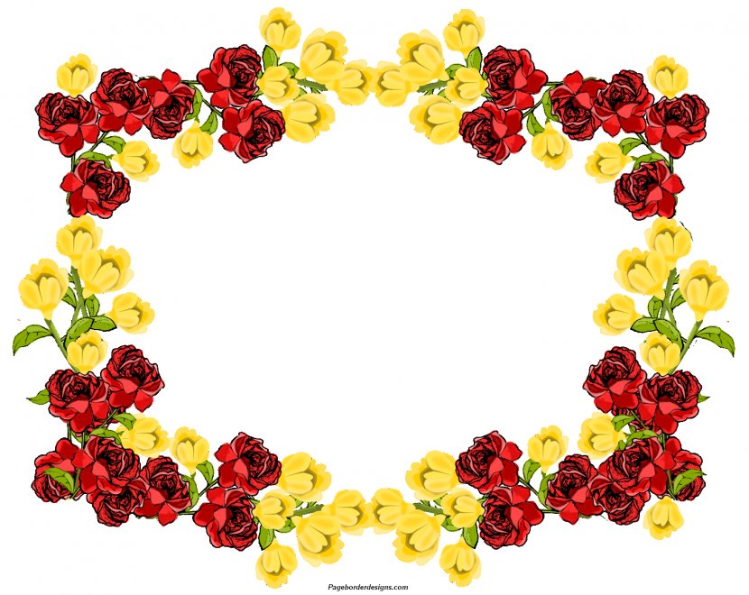 Flower Yellow Picture Frame Clip Art - Rose - Cliparts Transparent PNG