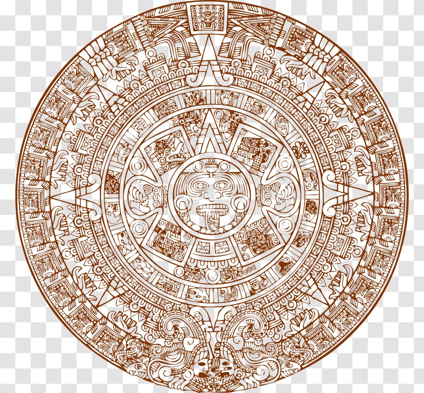 Aztec Sun Stone Mesoamerica Calendar Maya Aztecs - Precolumbian Era - Aztecas Ecommerce Transparent PNG