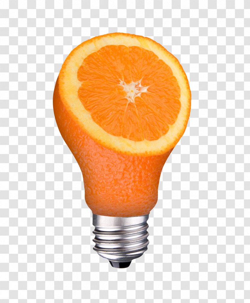 Incandescent Light Bulb Stock Photography Fruit Royalty-free - Advertising - Orange Transparent PNG