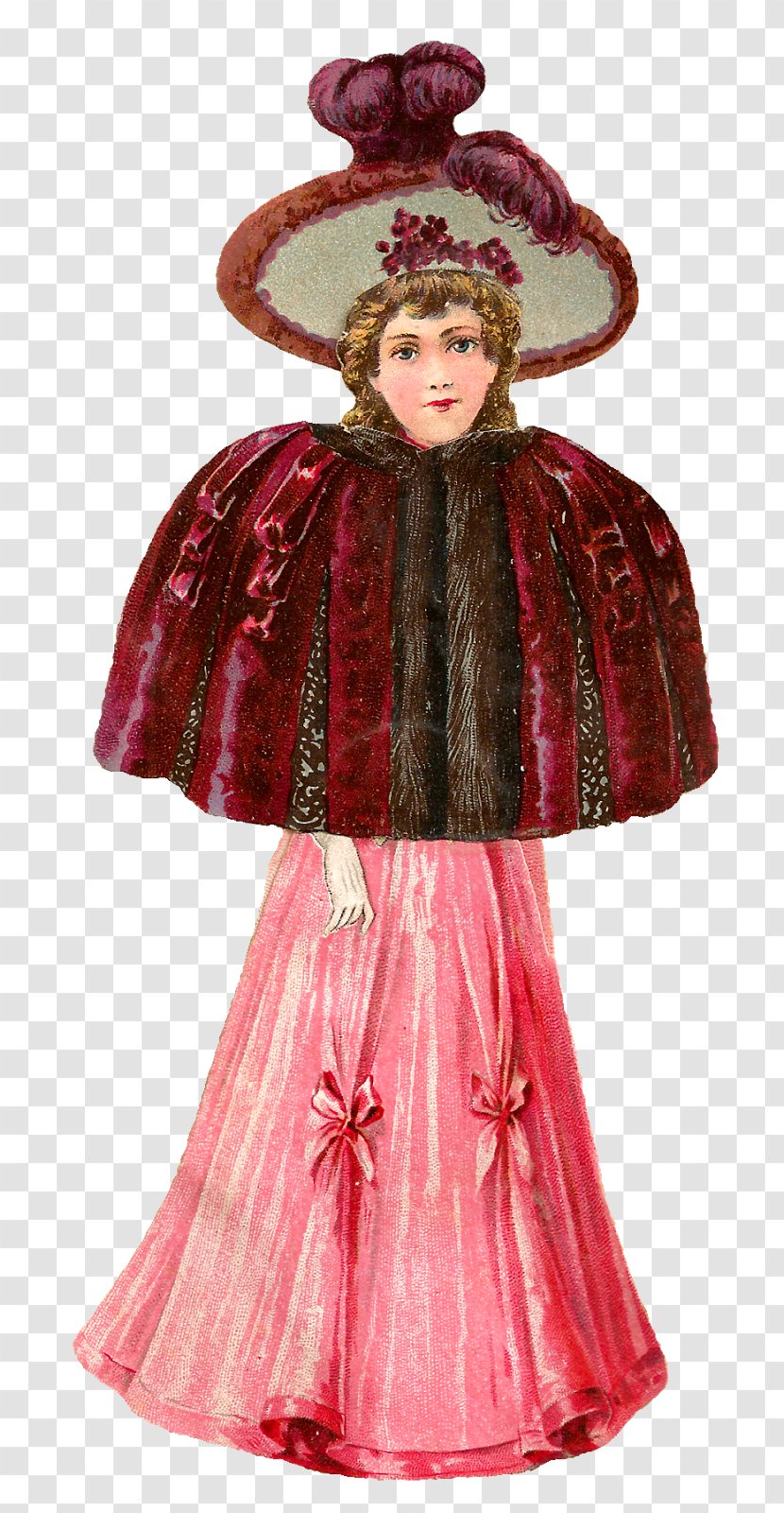 Victorian Era Dress Fashion Ball Gown - Magenta - Illustration Transparent PNG