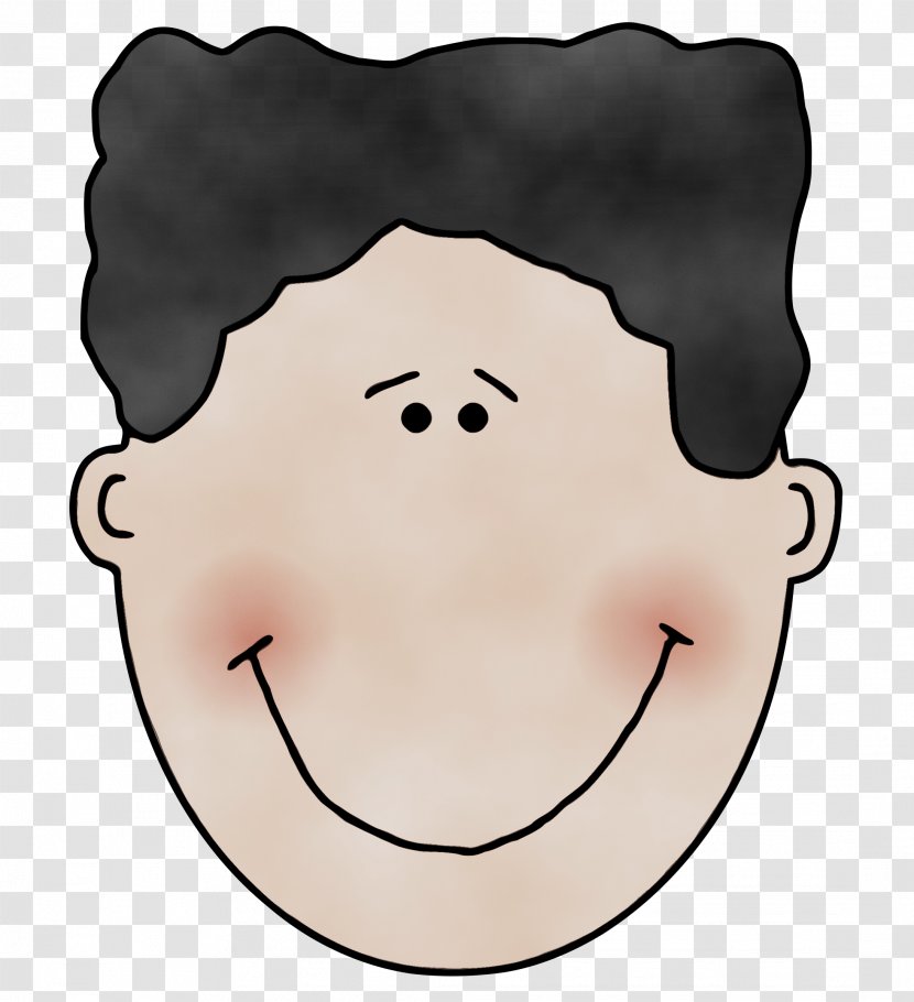 Clip Art Women Smiley Face Boy Child - Facial Hair - Line Jaw Transparent PNG