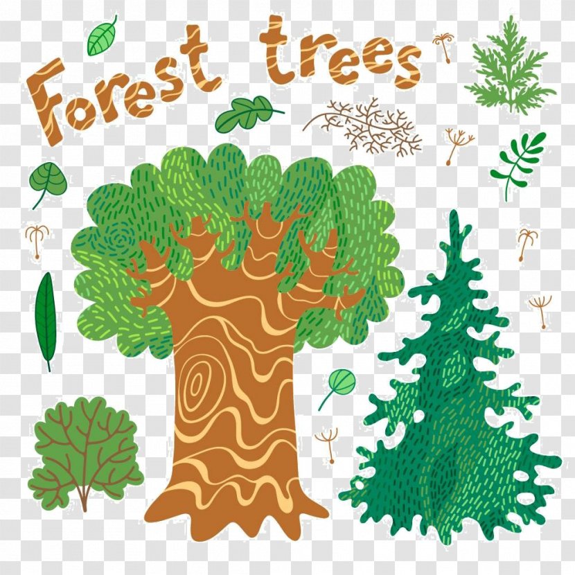 Tree Forest Drawing Illustration - Christmas - Cartoon Material Transparent PNG