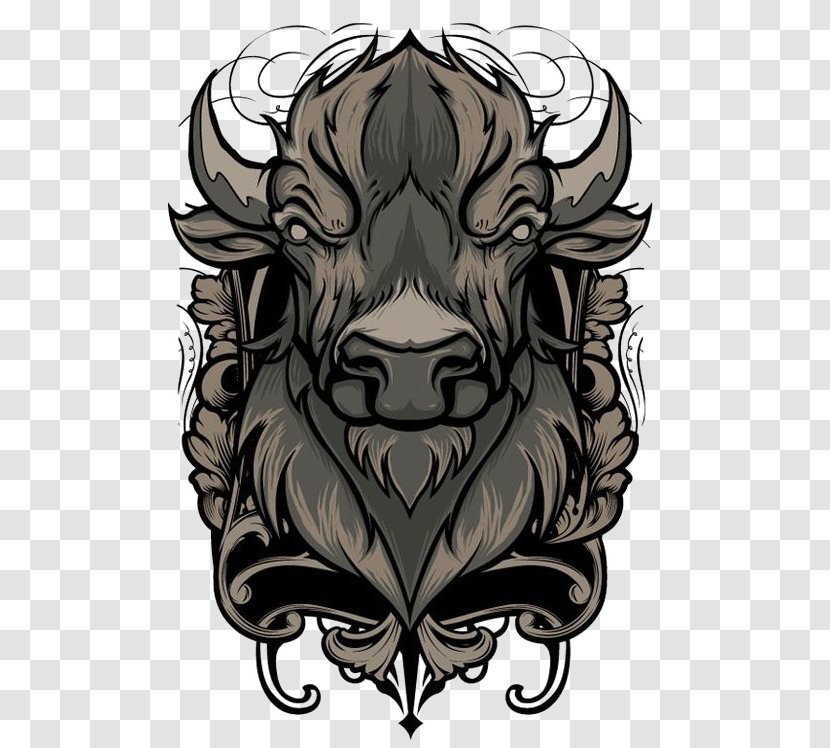 Illustrator Drawing Poster Graphic Design Illustration - Art - Bull Transparent PNG