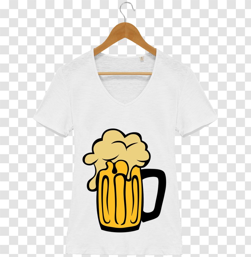 T-shirt Beer Hoodie Sleeve Clothing - Collar Transparent PNG
