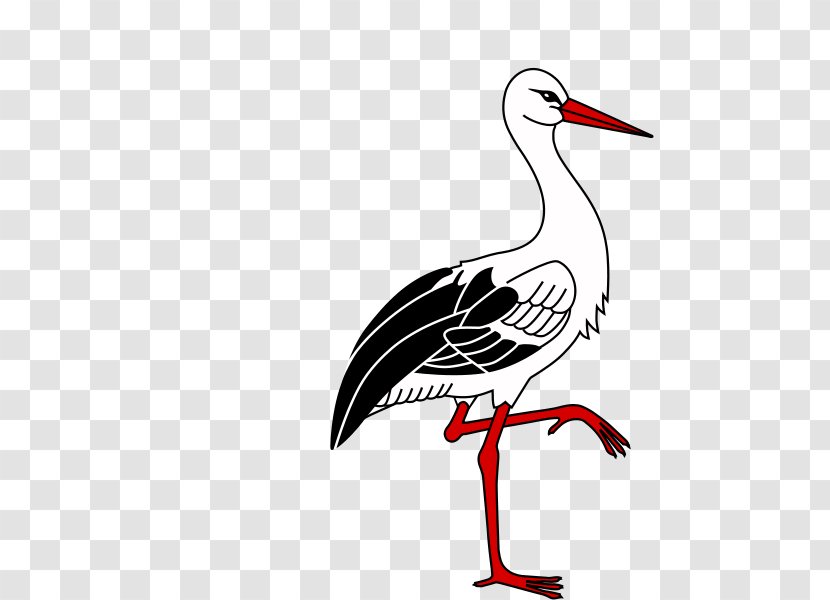 Colmar White Stork Bergenhusen Alsace Bird - Black And - Download Storch Vector Free Transparent PNG