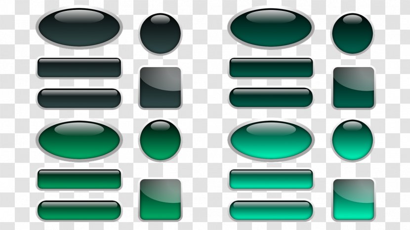 Oval Button Rectangle - Green Transparent PNG