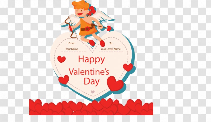 Valentines Day Greeting Card Clip Art - Tree - Vector Color Cupid Valentine's Cards Transparent PNG