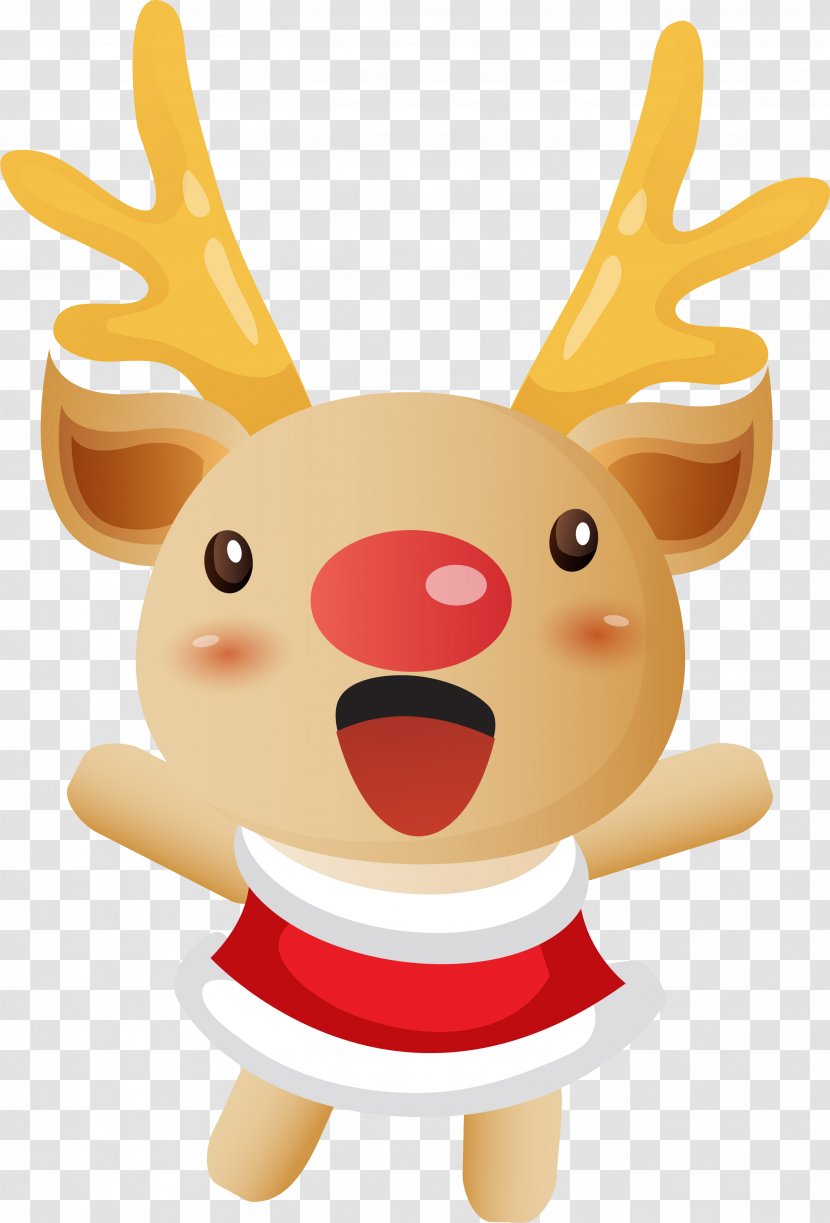 Santa Claus's Reindeer Christmas - Cartoon - Jumping Deers Transparent PNG