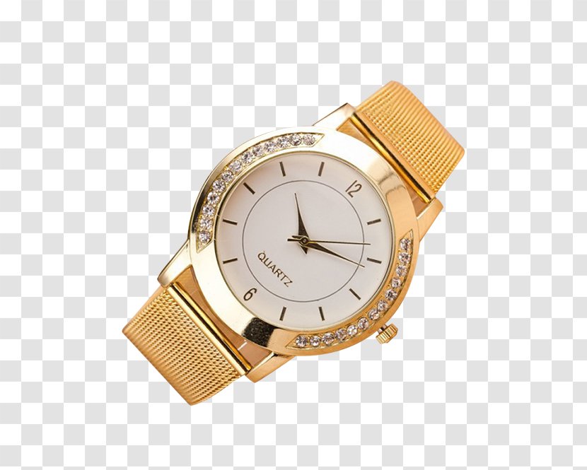 Quartz Clock Analog Watch Gold - Strap - Watches Transparent PNG