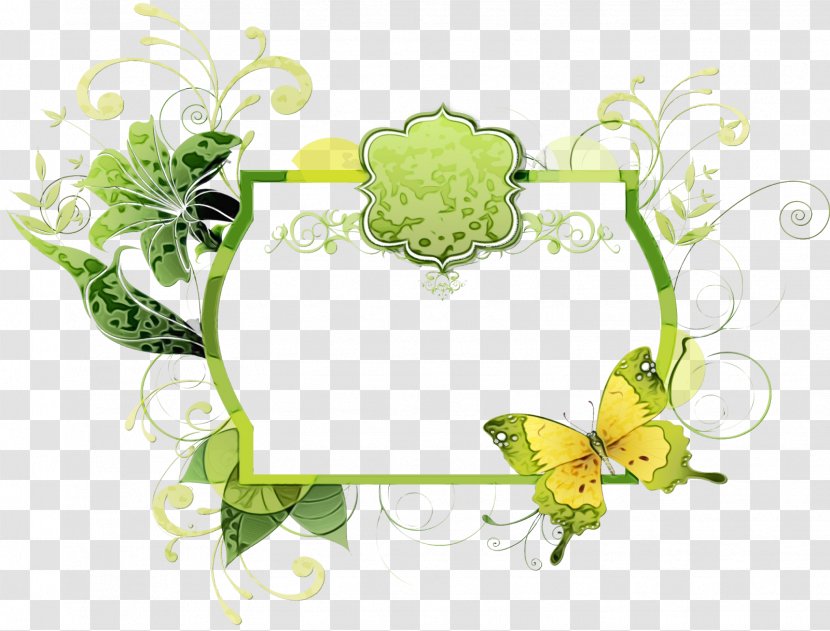Background Green Frame - Plant - Floral Design Line Art Transparent PNG