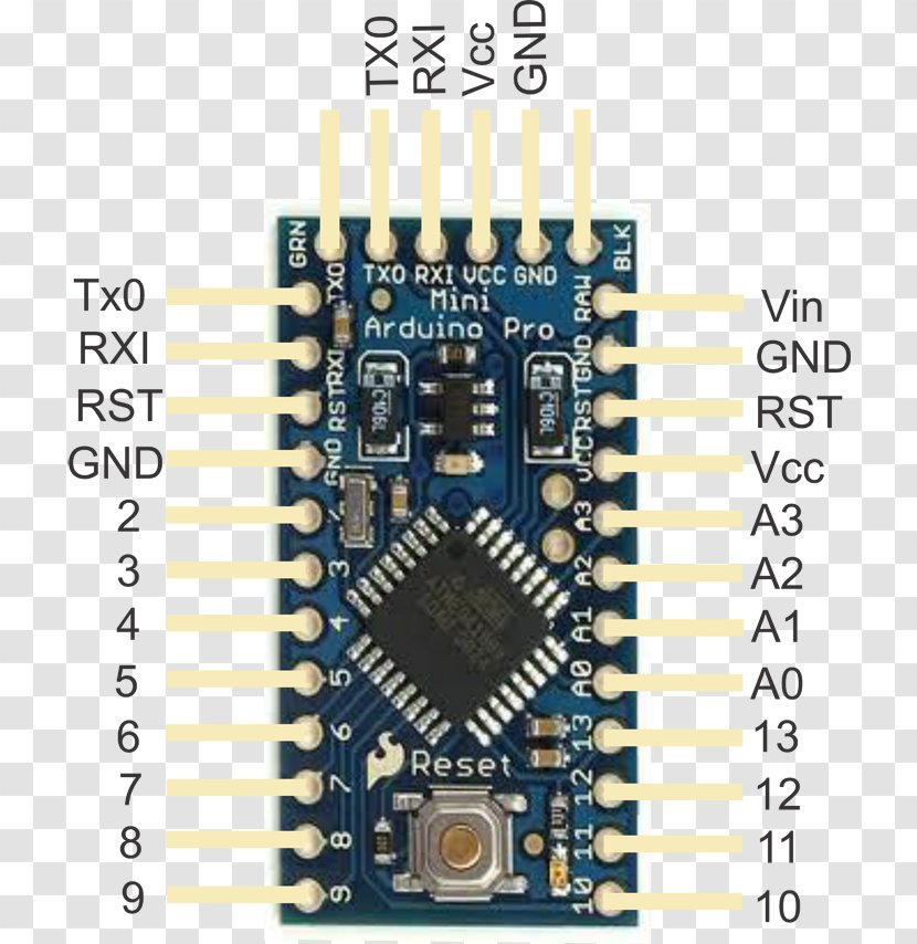 Arduino Pinout Atmel AVR ATmega328 Diagram - Circuit Component - Pic Microcontroller Transparent PNG