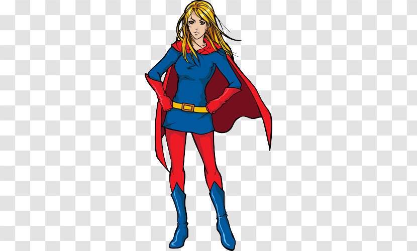 Superhero Woman Supergirl Clip Art - Watercolor Transparent PNG
