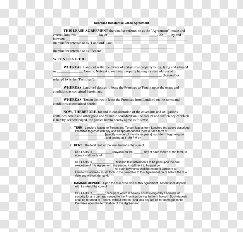 Document Rental Agreement Lease Contract House - Frame Transparent PNG