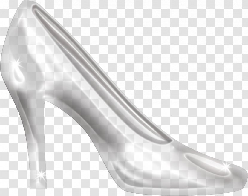 Slipper Cinderella High-heeled Footwear Shoe - Designer - White Transparent High Heels Material Free To Pull Transparent PNG