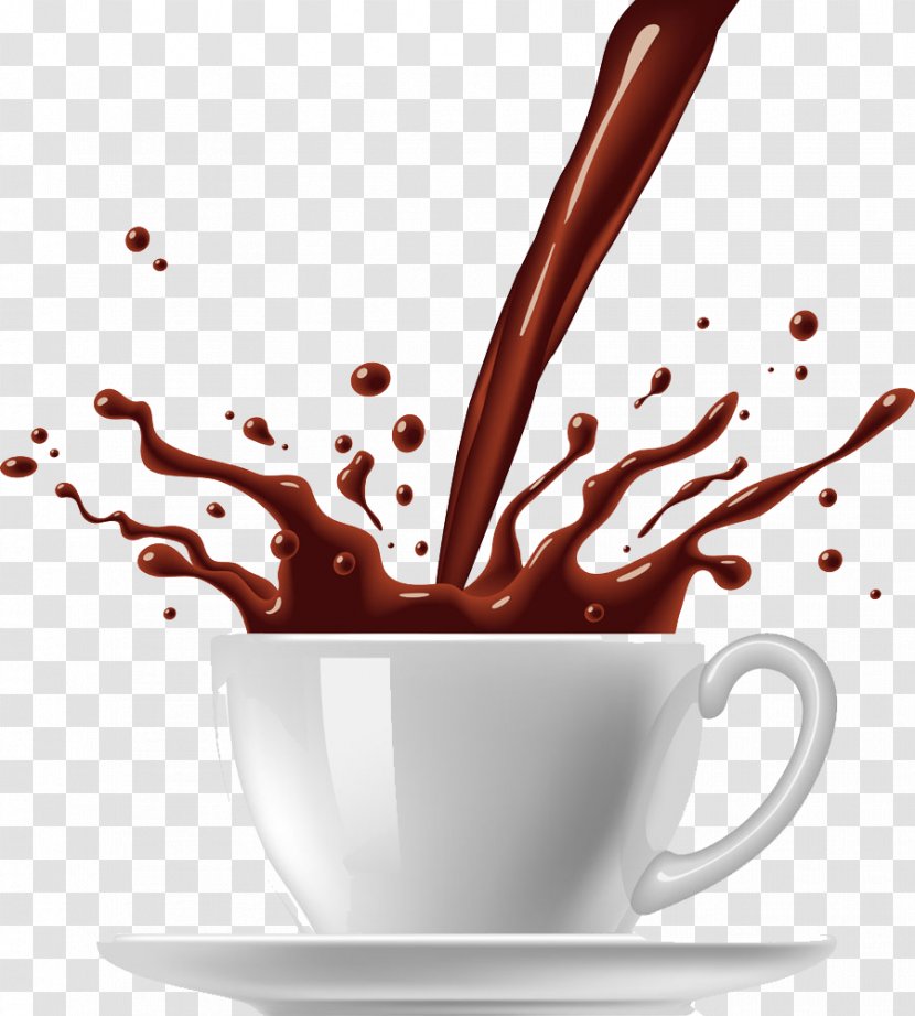 Coffee Cup Tea Hot Chocolate - Splash Material Transparent PNG