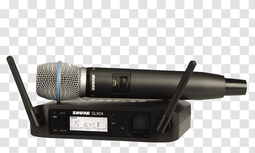 Shure SM58 Microphone SM57 GLXD24/SM58 Beta 58A - Wireless Transparent PNG
