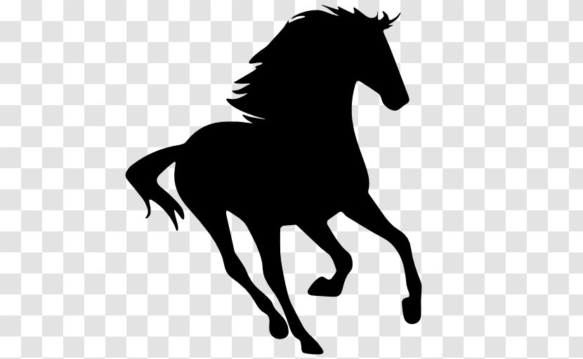 Mustang Wild Horse Clip Art - Black And White - Runner Transparent PNG