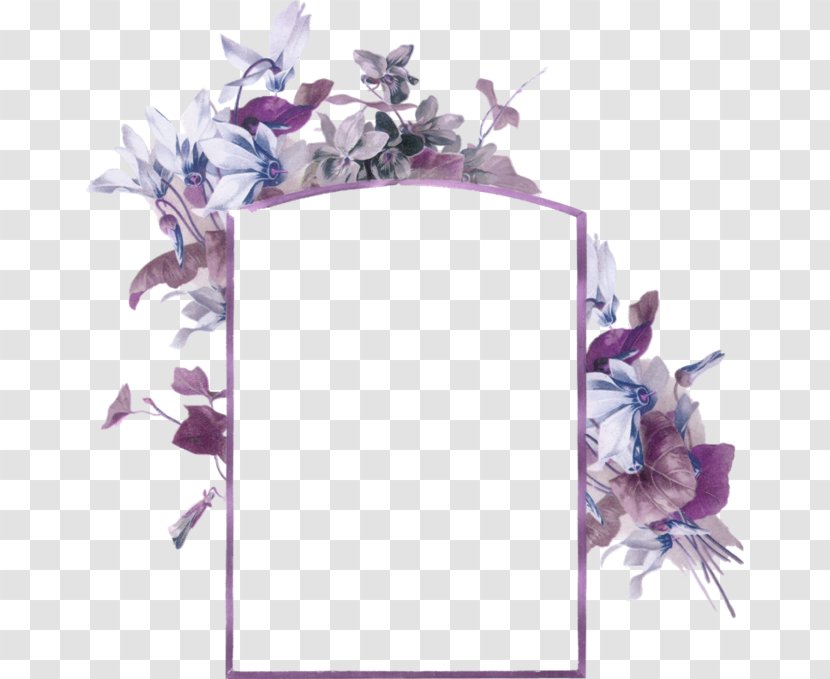 Bee Paper Picture Frame Flower Business Card - Purple Fresh Flowers Border Texture Transparent PNG