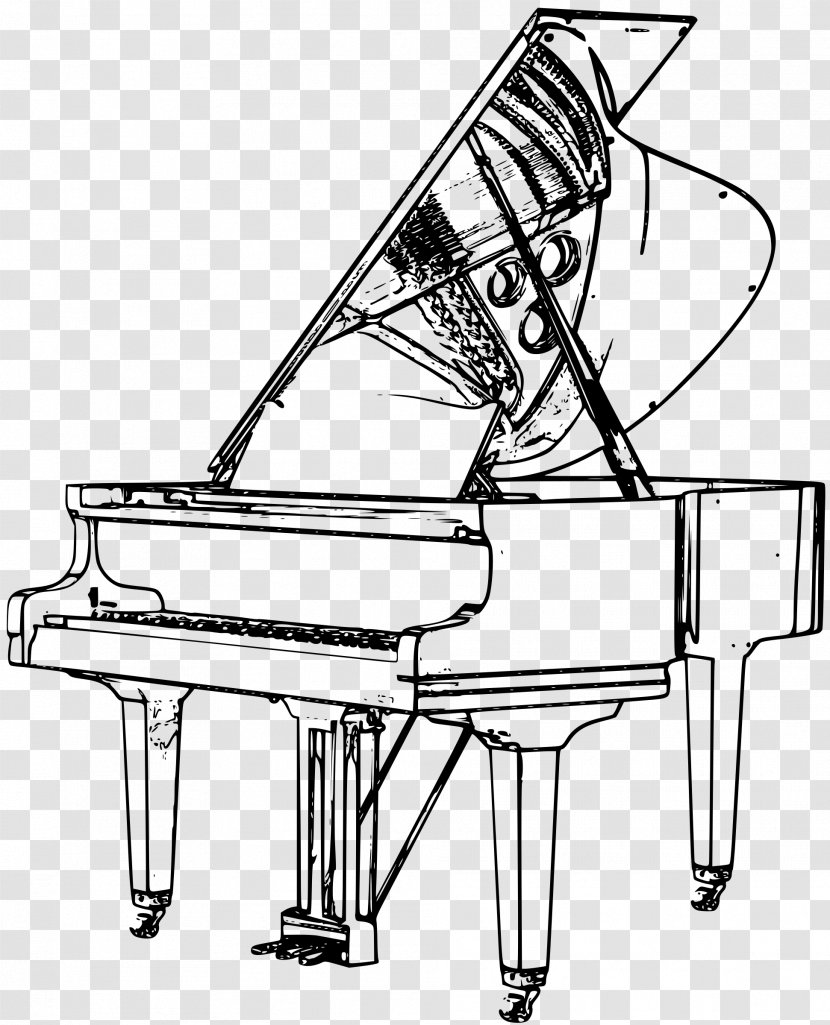 Grand Piano Drawing Musical Instruments Clip Art - Tree Transparent PNG