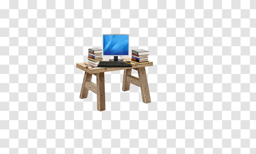 Table Download - Easel - The Book On Desk With Computer Transparent PNG