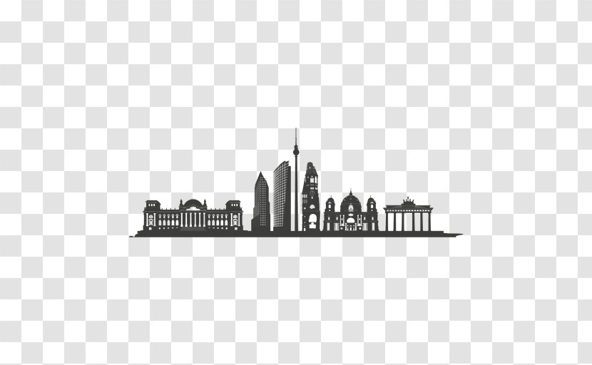 Berlin Skyline Silhouette - Black And White - City Transparent PNG
