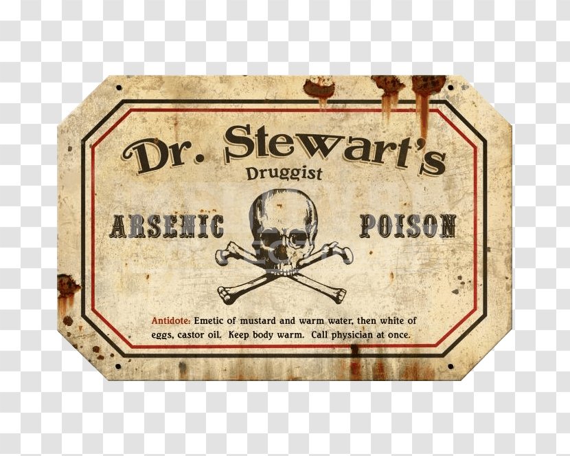 Skull And Crossbones Past Time Signs P.S. 109 Font - Label - Arsenic Poisoning Transparent PNG