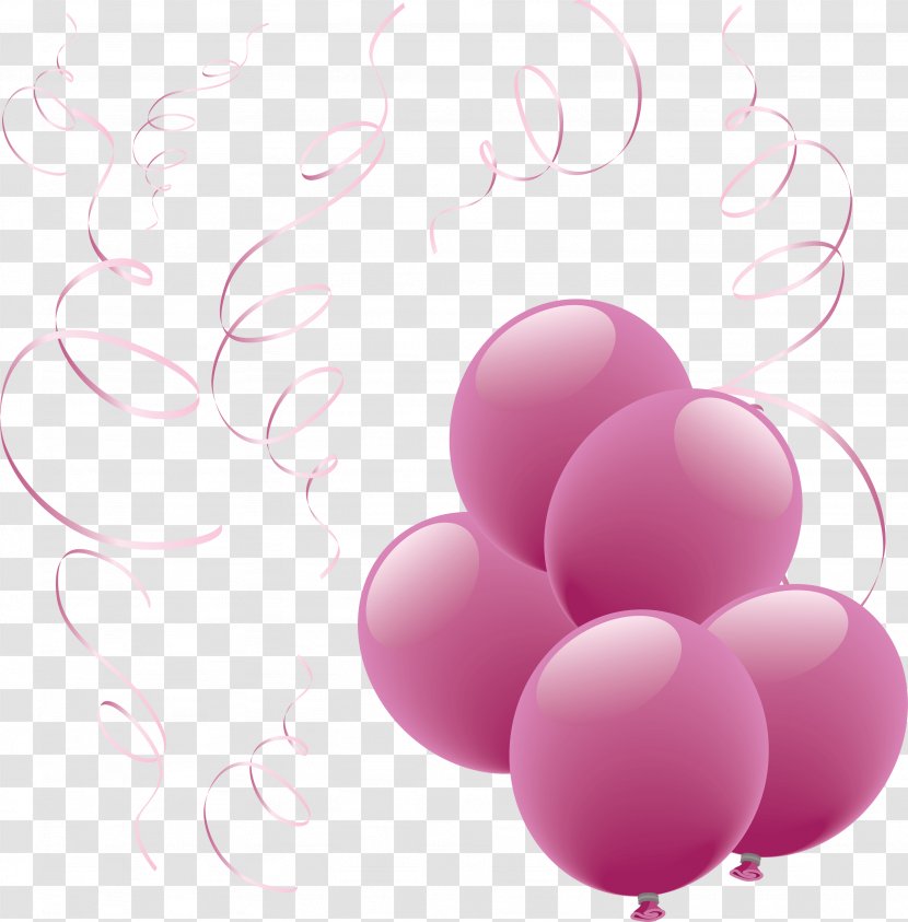 Balloon Desktop Wallpaper Clip Art - Heart - Pink Transparent PNG