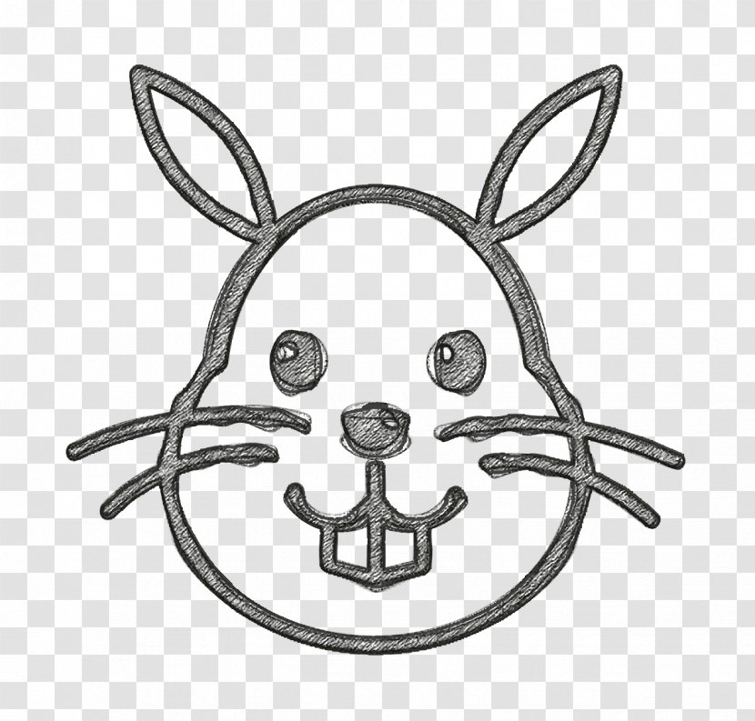 Easter Bunny Background - Line Art - Ear Blackandwhite Transparent PNG
