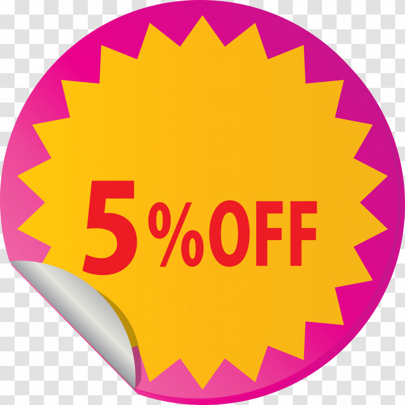 Discount Tag With 5% Off Discount Tag Discount Label Transparent PNG