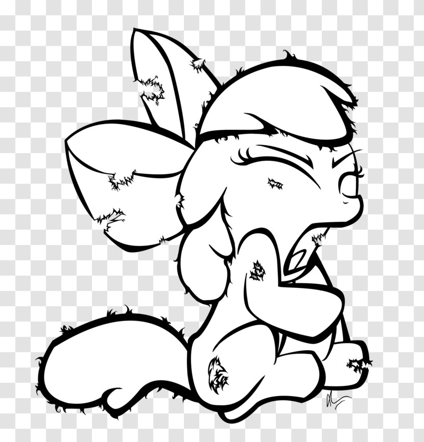 Line Art Clip Drawing Coloring Book Image - Silhouette - Apple Bloom Transparent PNG